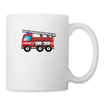 Feuerwehr Kinder Feuerwehrauto Feuerwehrmann - Tasse - Weiß - Rechts