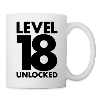 Level 18 Shirt | 18. Geburtstag Gamer Geschenke - Tasse - Weiß - Rechts