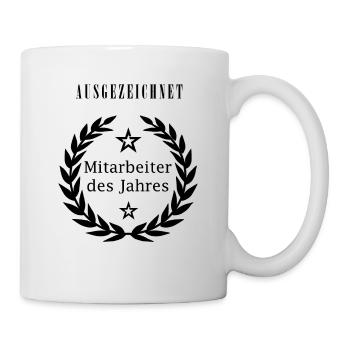 Mitarbeiter des Jahres schwarz - Tasse - Weiß - Rechts
