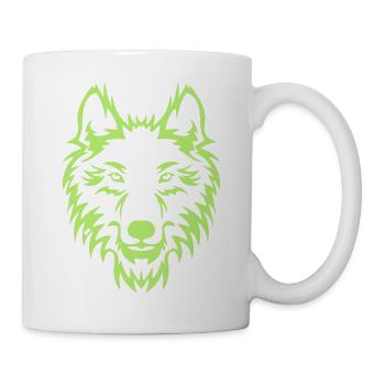 Wolf Kopf - Tasse - Weiß - Rechts