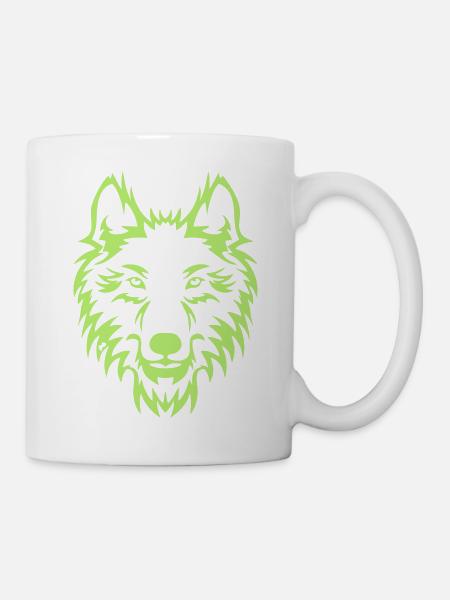 Wolf Kopf - Tasse - Weiß