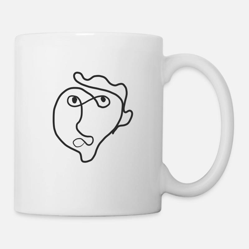 un dessin au trait - Mug blanc - blanc