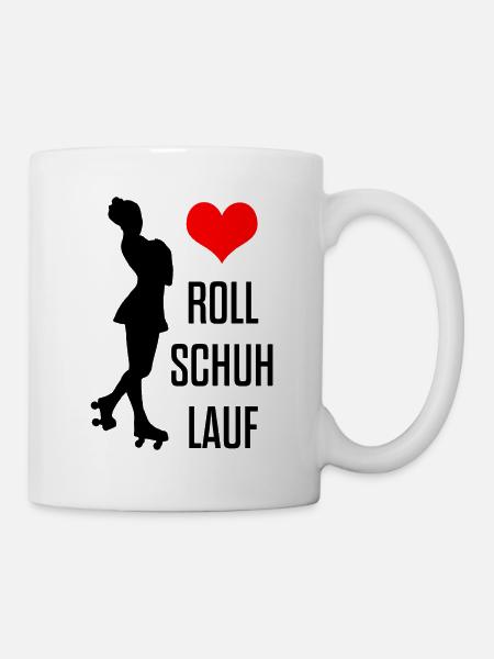 Rollkunstlauf Rollschuhe Pirouette Love Geschenk - Tasse - Weiß