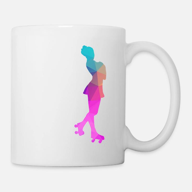 Patins à roulettes Pirouette Polygone cadeau - Mug blanc - blanc