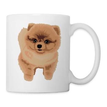 Pomeranian puppy dwarf Spitz dog gift - Mug - white - Right