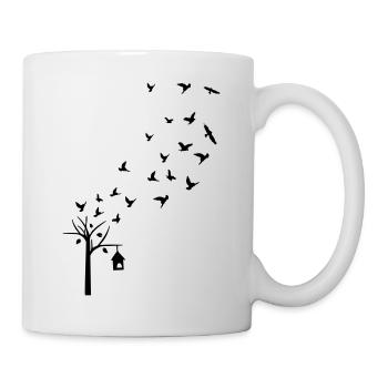 La cage de l'arbre et l'oiseau - Mug blanc - blanc - Droite