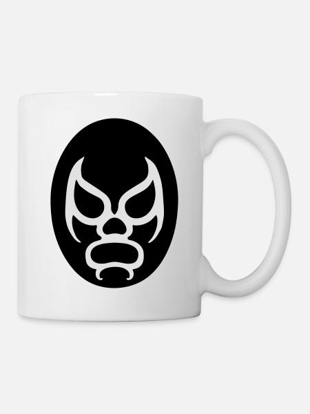 lucha libre wrestling mask geek bad angry - Tasse - Weiß