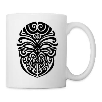 maori tribal skull tattoo ink geek fun gamer - Tasse - Weiß - Rechts