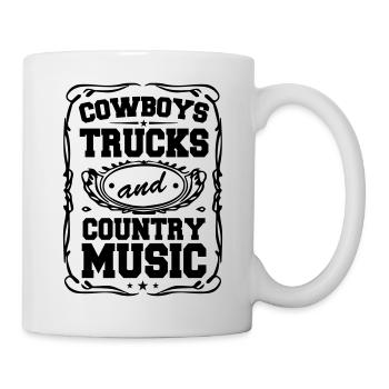 Cowboys trucks and Country Music - Tasse - Weiß - Rechts