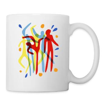 happy humans cheerful people colorful - Mug - white - Right