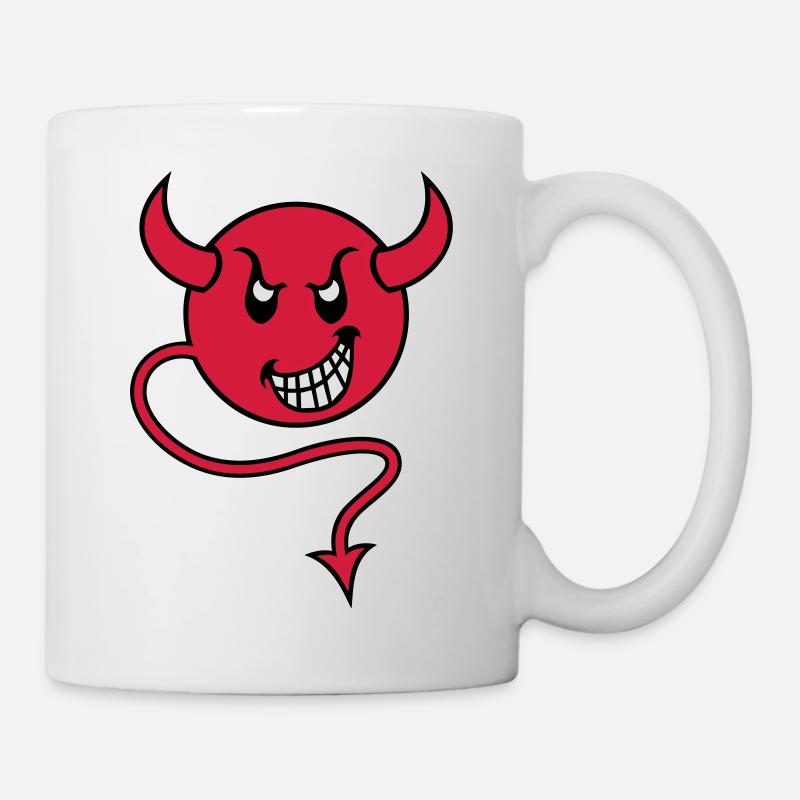 smilie devil red - Tasse - Weiß
