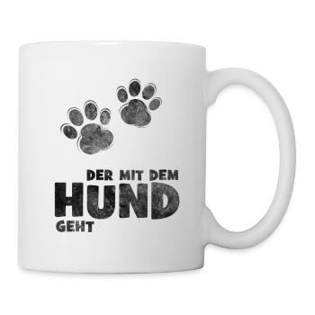 Qui part avec le chien - Mug blanc - blanc - Droite