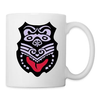 Māori mask tribal ethnic tattoo - Mug - white - Right