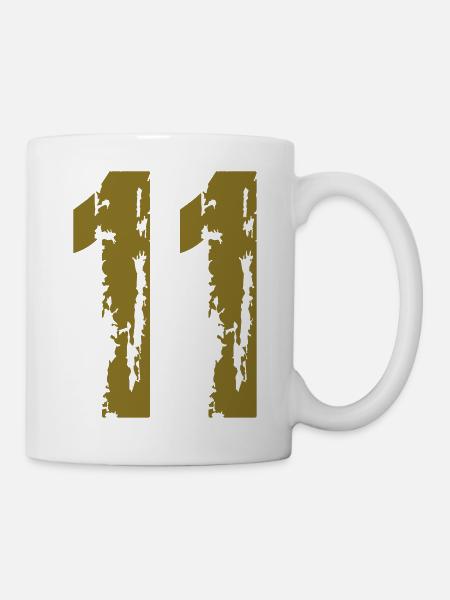 11 - Nummer - Tasse - Weiß