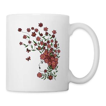 Fille de fleur - Mug blanc - blanc - Droite