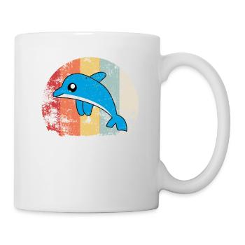 Doux cadeau de nageoire dauphin poisson cru - Mug blanc - blanc - Droite