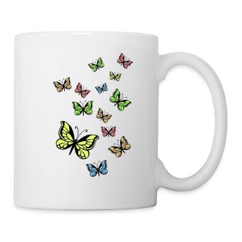 Schmetterlinge - Tasse - Weiß - Rechts