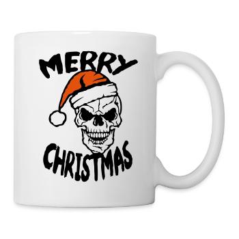 merry christmas tete mort bonnet noel pere - Mug blanc - blanc - Droite