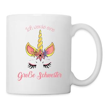 Süßes Einhorn - Ich werde große Schwester - Tasse - Weiß - Rechts