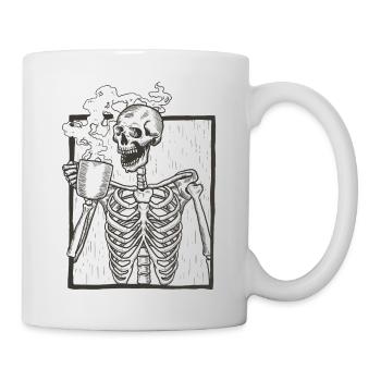 Cadeau de café portrait squelette - Mug blanc - blanc - Droite