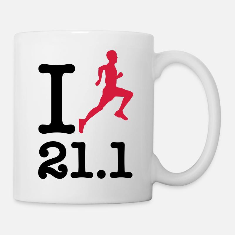 Semi-marathon 21.1 - Mug blanc - blanc