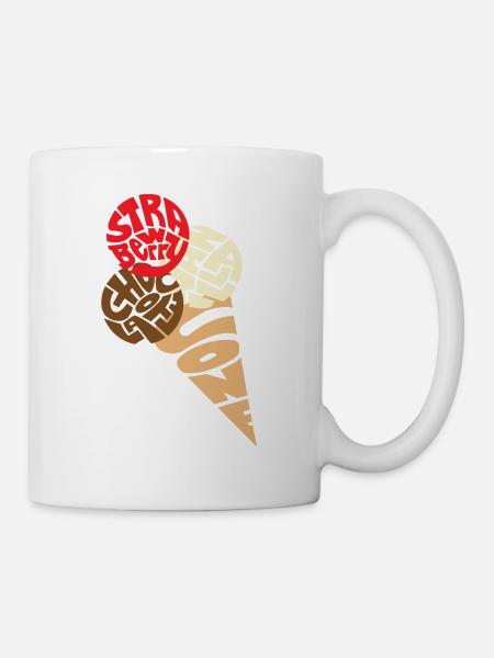 Eiscreme ,Eiskrem, Eis - Tasse - Weiß