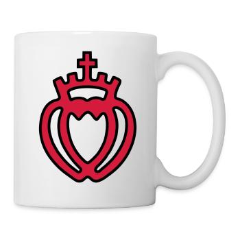 coeur vendeen coeur croix couronne fidélité couple - Mug blanc - blanc - Droite