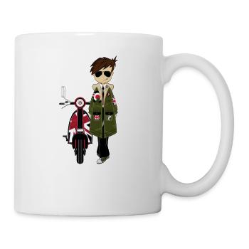 Mod Boy & Retro Scooter - Mug - white - Right