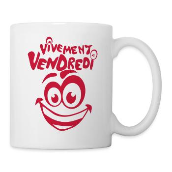vivement vendredi smiley sourire - Mug blanc - blanc - Droite