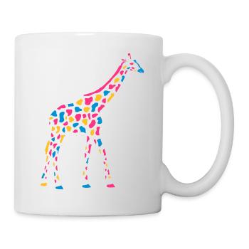 Girafe Afrique Savane colorée couleur girafe motif - Mug blanc - blanc - Droite