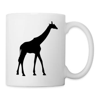Giraffe Zoo Tier Silhouette in schwarzer Farbe - Tasse - Weiß - Rechts