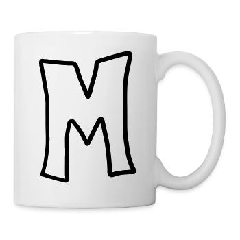Letter M comic cartoon - Mug - white - Right