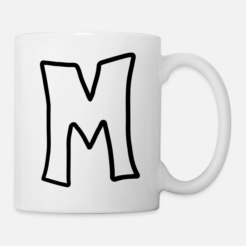 Dessin animé comique lettre M - Mug blanc - blanc