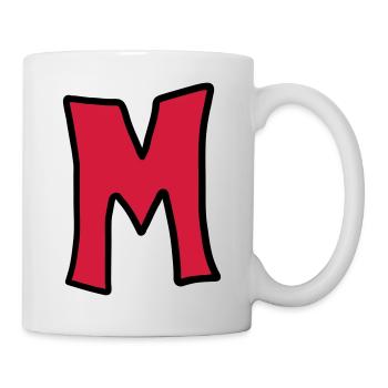 Letter M comic cartoon - Mug - white - Right