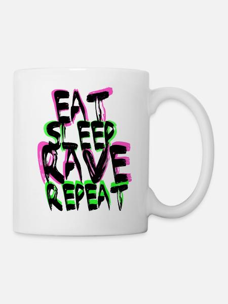 Rave Repeat - Tasse - Weiß