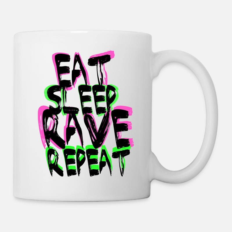 Rave Repeat - Tasse - Weiß