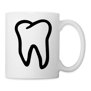 Zahn - Tasse - Weiß - Rechts