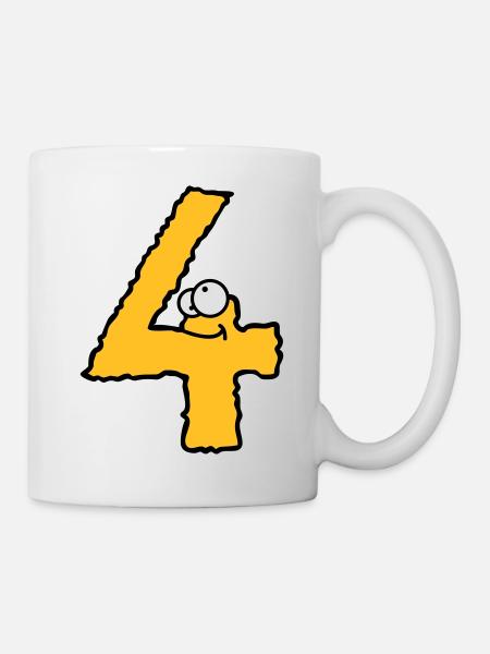 Lustiges 4 Vier Comic Monster - Tasse - Weiß