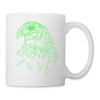Adler geometrisch Grün - Tasse - Weiß - Rechts