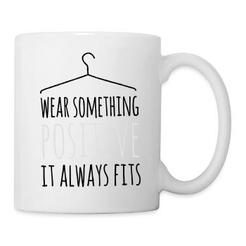 wear something positive be happy smile love life - Mug - white - Right