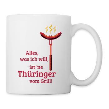 Eine Thüringer vom Grill! (3C) - Tasse - Weiß - Rechts
