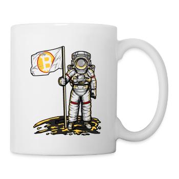 Bitcoin Astronaut To The Moon BTC Crpyto Bit Coin - Mug blanc - blanc - Droite