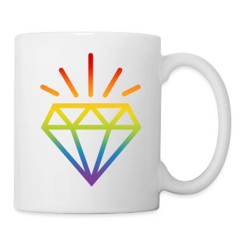 Diamant LGBT Regenbogen CSD Gay Pride Homosexuell - Tasse - Weiß - Rechts