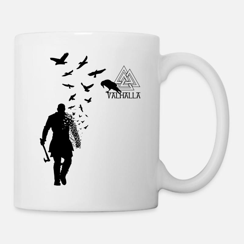 Viking Ragnar Lodbrok Valhalla Odin Ravens - Mug - white