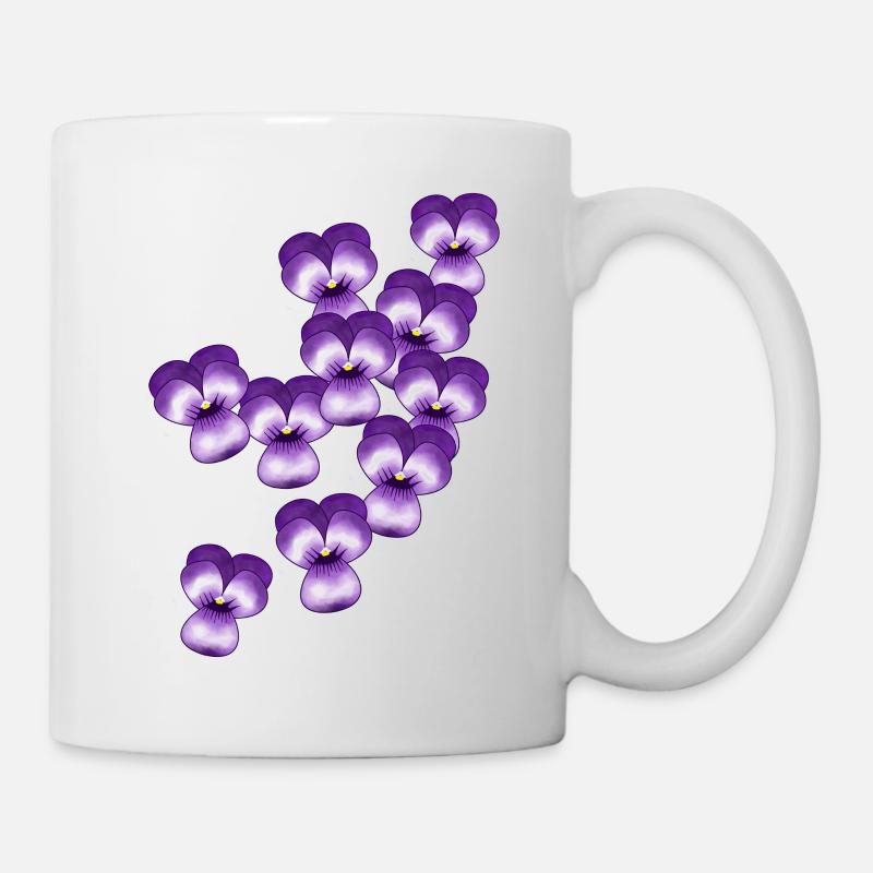 Stiefmütterchen, Blumen - Tasse - Weiß