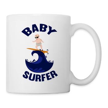 Baby surfer shirt that's cool to wear. - Mug - white - Right