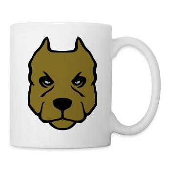American Pit Bull Terrier Hundekopfzeichnung - Tasse - Weiß - Rechts