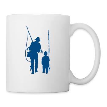 Father and son fishing. Fish - Mug - white - Right