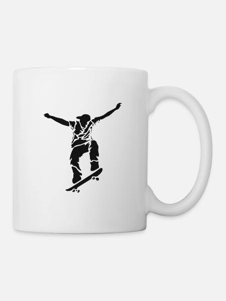 Skate, skaten, Skater, Skateboard - Tasse - Weiß