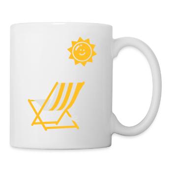 Liegestuhl - Sonne - chillen - Sommer - Urlaub -2C - Tasse - Weiß - Rechts